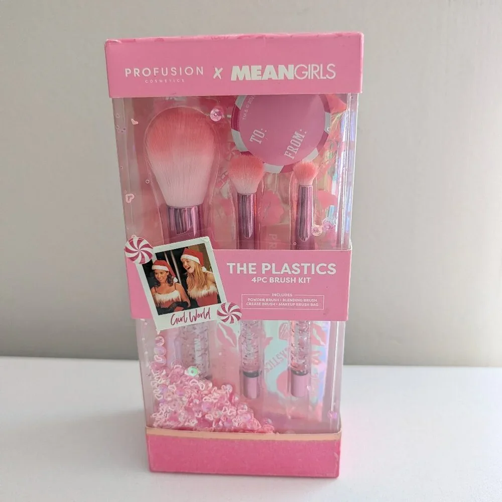 Profusion Cosmetics Mean Girls THE PLASTICS 4 PIECE BRUSH SET New with Box